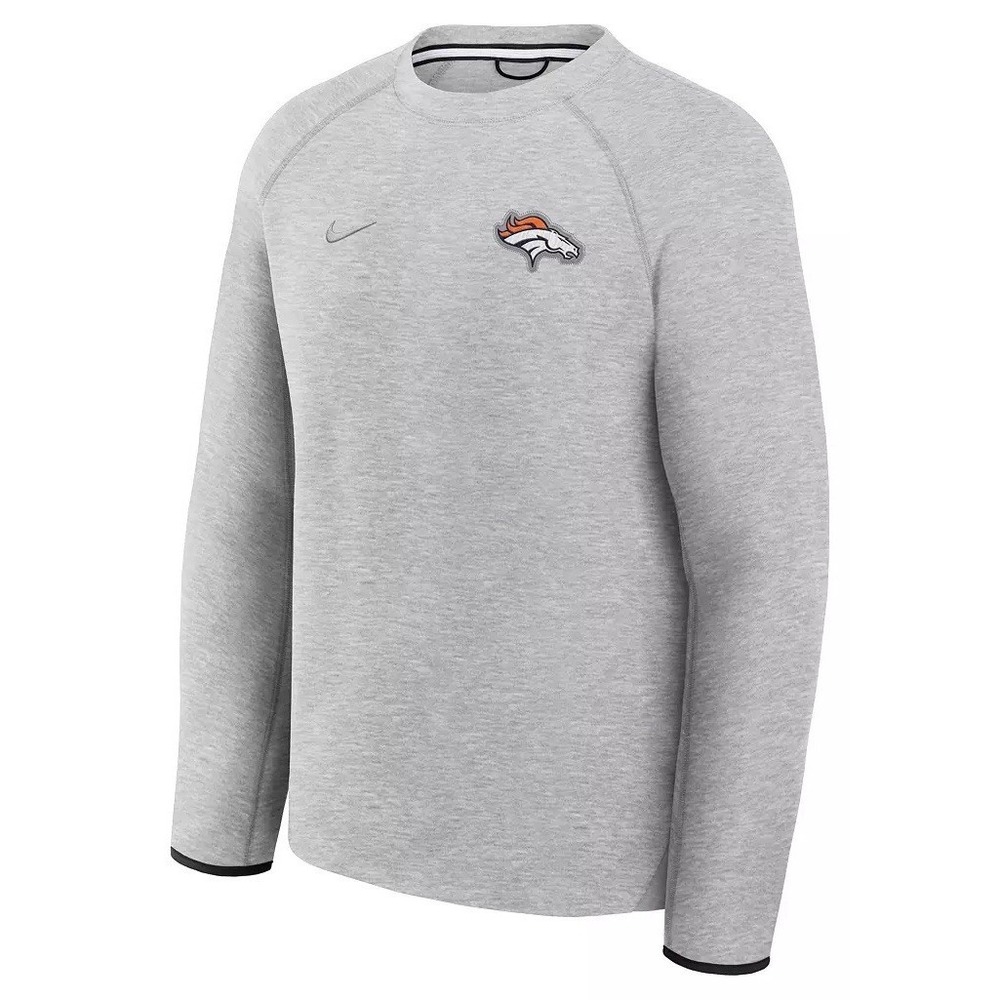 Denver Broncos Men's Large Nike Tech Fleece NFL Crewneck Sweatshirt Gray - New
